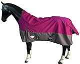eQuitack Your Passion Is Our Mission Outdoor Winterdecke Turnout 100% Wasserdicht 600D Highneck 100G Fulling Multi Farbe Raspberry/Grau - 155cm