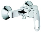 GROHE BauLoop, Duscharmatur Aufputz (Mischbatterie für die Dusche, eigensicher gegen Rückfließen, Brausearmatur mit Metallhebel, langlebige Oberfläche), chrom, 23340000