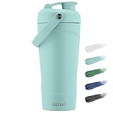 Autsel Edelstahl Protein Shaker, 750ml Eiweiß Shaker mit Kugel, Vakuum Isolierthaker Shake Becher, BPA frei, Shaker Proteinshake, Fitness Shaker