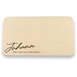 DwieDeko - Frühstücksbrettchen personalisiert aus Holz + Wunschname und Text graviert – Geburtstagsgeschenk für Frauen, Männer, Papa, Bruder, Schwester, Freundin Geschenk Ideen Geburtstag (Geburtstag)