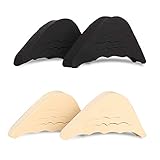 VABNEER 2 Paar Schuhfüller Schuhpads Zehen Einlegesohlen Vorfuß/Zehen Einlegesohlen Schmerzlinderung Polster für zu große Schuhe (Schwarz & Fleischfarbig)