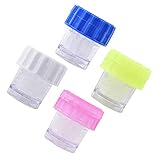 WEKAMOS 4 Stück Manueller Kontaktlinsenreiniger Teiliges Kunststoff Reinigungsset Tragbar für Reise Leicht Kompakt Geeignet für Weiche und Harte Kontaktlinsen Praktische Reinigungslösung