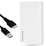 Storite 200GB Externe Festplatte, USB 3.0 ultraschnelle Slim-HDD für Datensicherung, Speichererweiterung, tragbare Festplatte Externe Festplatte, kompatibel mit Mac, Laptop, PC, Spielekonsole (weiß)