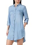 VERO MODA Damen VMSILLA LS Short Dress LT BL NOOS GA Kleid, Light Blue Denim, 42 (Herstellergröße: XL)