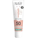Naïf - Sonnencreme auf mineralischer Basis - für Baby & Kind - 0% Parfüm - LSF 50 - UVA und UVB Schutz - Wasserresistent - Dermatologisch getestet - Ohne Mikroplastik - 100ml