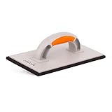 MIVOS Reibebrett Kunststoff Fugenkelle 280 x 140 mm für Fliesen - Fugbrett mit 8 mm Schwarz Zellkautschuk Belag - Ausfugbrett - Glättscheibe für Maurer und Fliesenleger - Made in EU