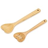 2 Stück Kochlöffel Herz, Kochlöffel Holz Hochzeit, Koch-Set mit Herz, Keine Kratzer in Töpfen, Küchenutensilien für Einweihungsfeiern, Valentinstag, Geburtstag, Hochzeitsgeschenke