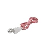 Chacon Textil-Verlängerungskabel, Rot/Weiß – mit weißem Stecker – 3 m