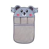 Spielzeugnetz Badewanne, Badewannennetz, Bad Spielzeug Organizer mit 2 Haken, hygienische Aufbewahrung für Badewannenspielzeug, Wannenablage mit mehreren Fächern für Kinder & Babys, Koala-Muster