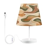 Waassud Tischlampe für Schlafzimmer, Schreibtischlampe, Camouflage, 3 Farbtemperaturen, mit USB-LED-Nachttisch-Lampen für Wohnzimmer, Büro, groß