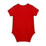 Generisch Unisex Baby Strampler Einteiler Baumwolle für Neugeborene bis 24 Monate mit Druckknopfverschluss am Schritt für bequemes Wickeln angenehmen (Red, 3-6 Months)
