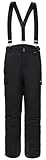 BenBoy Herren Skihose Gefüttert Warm Abnehmbaren Softshellhose Winddicht Wasserdicht Schneehose Hosenträgerhose mit Verstellbarer Träger Snowboardhose Outdoorhose Winter HXK7997M-Black-2XL
