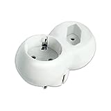 WatioWave 4,8 mm Doppelsteckdosenadapter, ideal für den privaten und professionellen Gebrauch. Unterstützt bis zu 16 A und gewährleistet eine sichere und effiziente Verbindung für Ihre elektrischen