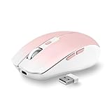 T'nB - Kabellose Maus, Dual Mode Bluetooth und USB-A, Wiederaufladbar, Lange Akkulaufzeit, Leise, 1600 DPI Genauigkeit, 6 Tasten, Kompatibel mit Windows, Linus und MacOs - Pinke