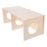 TOYANDONA Hamsterh Mehrkammer Versteckhaus für Kleintiere mit Tunnel Abnehmbar Natürliche Massivholz Konstruktion Rückzugsort für Mäuse Igel Meerschweinchen Kleintiernest