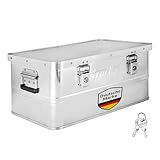Trucky Aluminium Box mit Deckel Silber Alu Kiste Alukiste Auswahl Transportbox Metallbox Aufbewahrungsbox Boxen Abschliessbar Metallkiste, Größe:50 L