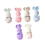 Hoement 6 Stück Multifunktions Handtücher mit Kaninchenmotiv Saugfähige Wasch und Gästetücher für Bad Küche Farbenfrohes Wohnaccessoire für Neugeborene und Haushalt