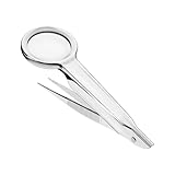 First Aid Only Pinzette mit Lupe | Praktische Kombination aus Splitterpinzette und Lupe mit 4,5-facher Vergrößerung | Kompakt, leicht und faltbar | Präzises Greifen feiner Gegenstände | P-10011