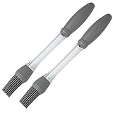 Silikon-Backpinsel, 2 Stück, hitzebeständiger Silikon-Backpinsel, durchsichtiger Backpinsel zum Backen, leicht zu reinigender Kochpinsel zum Grillen, Grillen, Backen, Küche, Silikon-Backpinsel, Kochpi