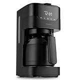 MEDION Kaffeemaschine mit Thermoskanne und Timer (Filtermaschine, 8 Tassen, 1,2 Liter, 900 Watt, 3 Stufen, Warmhaltefunktion, Timer Zeitschaltuhr, Antitropf, Display, MD18458) matt schwarz