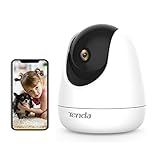Tenda CP6 2K 3MP Überwachungskamera innen mit 2-Wege-Audio, Bewegungsmelder und individuelle Alarm, 2304*1296 Auflösung, 12m Nachtsicht, 360 grad LAN/ WLAN Kamera, SD Karte & Cloud-speicher