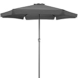 Kingsleeve® Sonnenschirm 330cm UV Schutz 80+ Kurbel Schutzhülle Alu Groß Rund Balkon Terrasse Garten Balkonschirm Kurbelschirm Marktschirm Anthrazit
