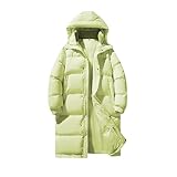 KOG Winterjacke Herren Steppjacke Baumwolle Daunenjacke Warmes Daunenjacken Laufjacke Dufflecoat Kleidung Männer Warme Trenchcoat Mode Wanderjacke Zipper Jacke Vliesjacke Sportjacke Gelb S