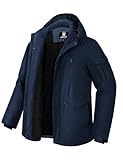 Pioneer Camp Herren Winterjacke Wasserdicht Wintermantel Herren Warm Fleece GefüTtert Winddicht Parka Herren Winter Mit 9 Taschen MäNner Outdoor Softshelljacke Mit Kapuze Navy Blau XL