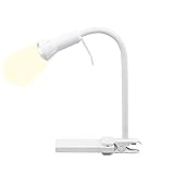 Brilliant Flex Klemmleuchte weiß – flexible LED Schreibtischlampe mit verstellbarem Flexarm & Schnurzwischenschalter – E14 Fassung