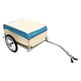 Qussse Fahrradanhänger, Fahrrad Lastenanhänger mit Universal-Kupplung, Tragfähigkeit 50kg, Klappbare Transportanhänger für 24 Zoll/26 Zoll Mountainbikes, 52x69x27cm