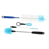 JEWEDECO Flaschenbürsten Set Mit Langem Griff Flaschenreiniger Für Becher Und Trinkblasen Effektive Rohrreinigungsbürste Für Glasflaschen Und Babyflaschen