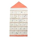 Taschen-Adventskalender, Adventskalender Zum Befüllen Weihnachten Kalender Befüllbar, 24 Taschen Stoff Weihnachtskalender Zum Aufhängen, Wiederverwendbar Adventskalender Wand