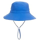 EMTSEB Baby Sonnenhut Kleinkind Sommer UPF 50+ Sonnenschutz Bucket Hat Breite Krempe Strandhüte für Baby Jungen Mädchen 0-6 Jahre, königsblau, XS/Einheitsgröße