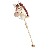 Bieco Steckenpferd Kinder Ginger | ca. 100 cm | Top Qualität aus Cord und Holz | Holzpferd Draußen & Drinnen | Plüschpferd zum Reiten | Stockpferd Kuschelpferd