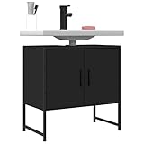 Vopese Waschbeckenunterschrank Schwarz 60x33x60 cm Holzwerkstoff Waschbeckenschrank Model842456