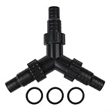 Volakebeing Teich-Y-Ventil-Wasserverteiler-Anschluss mit verstellbarem Splitter für Koi-Teichbrunnenschlauch-Umsteller, Garten-Wasserspiel-Adapter, passend für 20 mm oder 25 mm (01)