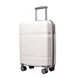 WOSHImeinvYE Koffer Gepäck 20-Zoll-Boarding-Koffer, minimalistischer Passwort-Koffer, 24-Zoll-Universal-Rollen-Trolley-Koffer Rollkoffer(White,20in)