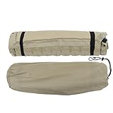 Mavaol Isomatte Khaki, selbstaufblasend, wasserdicht, verdickt, strapazierfähig, Polyester-Pongee, Camping-Matratze, 4 Jahreszeiten, 195 x 65 cm, Khaki, 1 Aufbewahrungstasche, 2 Be