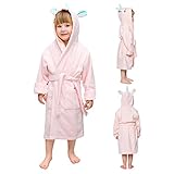 Twinzen Kinderbademantel Einhorn Junge und Mädchen - 100% Baumwolle OEKO-TEX® - 3-4 Jahre
