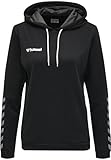 HUMMEL Damen Hoodie Hmlauthentic Poly Hoodie Woman, Black/White, XL, 204932-2114-XL