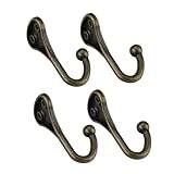 GLEAVI 4 Stück Teiliges Zinklegierung Wandhaken Multifunktionale Garderobenhaken für Haushalt Einfache Wandmontage Glatte Oberfläche zum Aufhängen von Mantel Hut Handtuch und Schlüssel