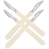 CATIEBYE 4 Stück Brotschneide aus Karbonstahl und Kunststoff Gebogenes Bäckermesser mit Präziser Schnittkante Praktisches Backwerkzeug für Bäckerei und Gebäck Weißes Teigmesser