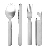 Zuasdvnk Reise-Silber-Set, Reisebesteck-Set | Portale Flatware 4-teiliges Reiseset, Lunchbox-Silber-Set, Camping-Besteck-Set aus Stahl