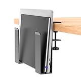 LEIDIMUS Verstellbare Schreibtischseitenlaptop-Halterung, Laptop Ständer Vertikal, Metall-Hängende-Notebook-Schreibtischhalterung Zum Festklemmen für MacBook Pro, Dokumente Mit Kratzfestem Silikon