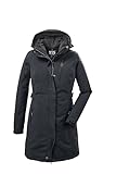 Killtec Damen Parka Funktionsparka mit abzippbarer Kapuze KOW 165 WMN PRK wasserdicht, Winddicht, atmungsaktiv 00200-schwarz 40