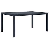 LXYZWRW Outdoor Outdoor Tische Gartentisch Anthrazit 150x90x72cm Kunststoff Rattanoptik
