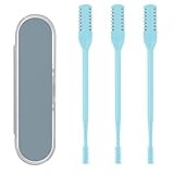 3 Stück 2-in-1-Nasenhaarschneider mit Ohrpicker,Doppelseitiges Nasenhaartrimmer für Herren,Frauen (Blau)