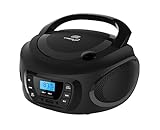 ragbarer CD-Player | | CD/CD-R | USB | FM Radio | AUX-In | Kopfhöreranschluss | Kinder Radio | Boombox | CD-Radio | Stereoanlage | Kompaktanlage (Dark Knight Black)