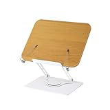 DINESA Buchständer mit 360° drehbarer Basis zum Lesen, Ständer für Bücher, faltbar, Hände mit Papierklammern, Ständer aus Holz