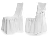 TexDeko Universal Stuhlhusse - Modell Wien - Weiß, Stuhlbezug Premium pflegeleicht und wiederverwendbar